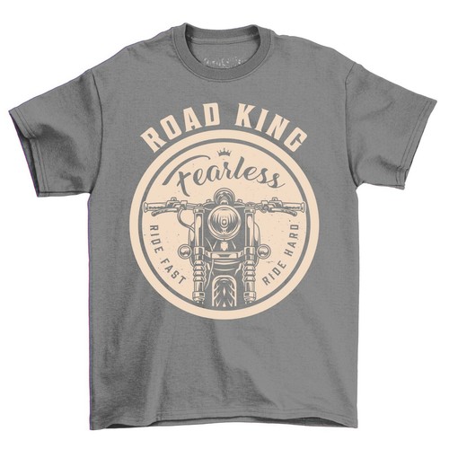 Fearless Road King Herren Motorrad T-Shirt Vintage Motorrad Spruch Tee Shirt - Bild 2 von 6