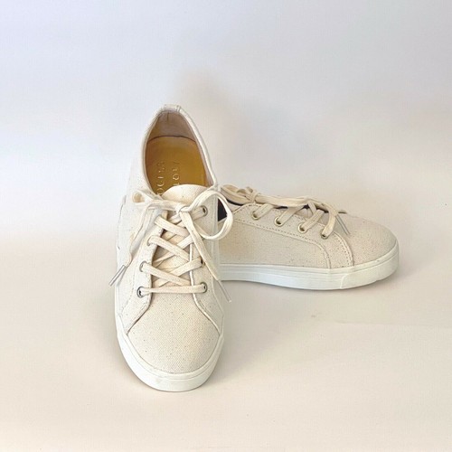 Jack Rogers Womens Classic Canvas Lace Up Cushioned Sneakers Ivory (MSRP $68) - Picture 2 of 5