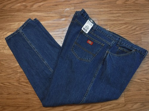 Dickies Flat Front Straight Fit Leg Blue Denim Jean Pant Men's 56WX30L NWT - Picture 5 of 11