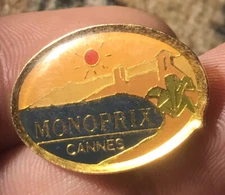 MONOPRIX Cannes France Pin Pinback Supermarket Advertising Collectible