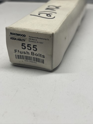 FLUSH BOLTS ASSA ABLOY ROCKWOOD 555 COMMERCIAL DOOR STAINLESS BRUSHED 2 PACK - Picture 2 of 12