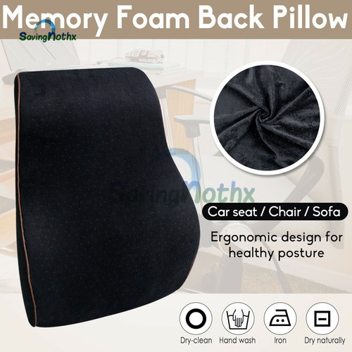 Memory Foam Lumbar Back Pillow Cushion Chair Support Home Car Office Relax Seat - Picture 9 of 12