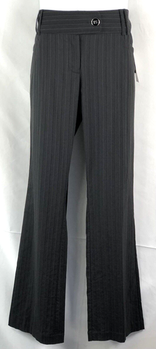 NWT Tracy Evans Dress Pant Slacks 13 Blk Stripe 35”W 31”In Flare Stretch Career