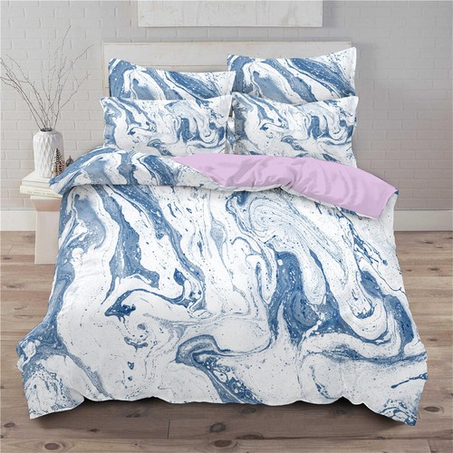 Marbled Doona Quilt Duvet Cover Set Single Double Queen King Bedding Pillowcases - Picture 14 of 40
