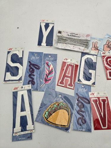 27 LOT ASSORTED Nip Fab Lab  IRON ON APPLIQUE PATCHES Numbers Letters NEW  - Picture 3 of 11