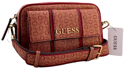 GUESS ANGE LOGO CROSSBODY SHOULDER BAG HANDBAG Red • AUTHENTIC New BNWT - Picture 2 of 23
