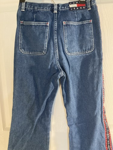 Tommy Hilfiger Girls Size 14 Junior 0 Flare Jeans Stripe Vintage Side Stripe - Picture 7 of 8