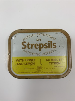 Vintage Strepsils Throat Lozenges Pastilles Tin