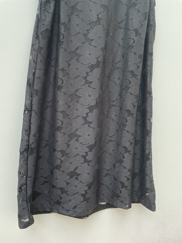 NEW Size 12 TU Gorgeous Black Lace Overlay Dress Sleeveless Party Knee Stretch - Picture 3 of 7