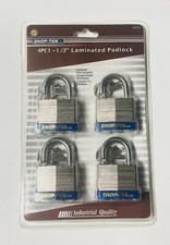 4-Pcs 1-1/2" (40mm) Laminated Security Padlock Keyed Alike, Short Shackle