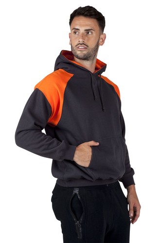 2PC X MENS ADULT HOODIE JUMPER PULLOVER SHOULDER CONTRAST KANGAROO POCKET HOODIE - Picture 3 of 20