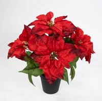 Weihnachtsstern 36Cm Rot Im Topf Lm KüNstliche Blumen Kunstpflanzen Kunstblumen