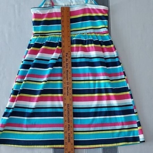 Faded Glory Girls XL 14 16 Sundress Ruffles Beach Striped Blue Pink Strappy - Picture 6 of 7