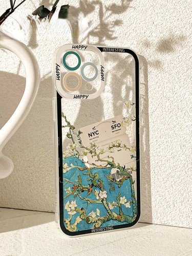 Oil painting flower vine For iPhone 15 14 12 13 11 Pro Max Case Clear Cover - 第 79/120 張圖片