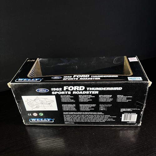 Welly 1/18 Scale Diecast 1962 Ford Thunderbird Sports Roadster Blue NIB - Picture 14 of 14