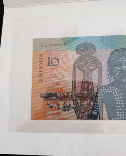 1988 $10 FRASER/JOHNSTON FIRST POLYMER NOTE FOLDER LAST PREFIX AA 23 086920 - Picture 2 of 5
