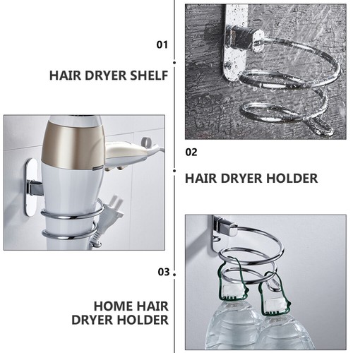 Hair Dryer Stand Hair Dryer Storage Dryer Holder Wall Mount Bath Holder - Bild 3 von 12