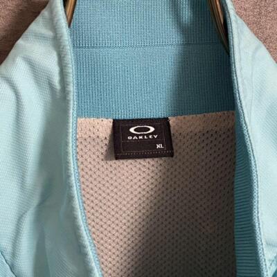 Super Rare 00S Oakley Archive Nylon Jacket Light Blue XL