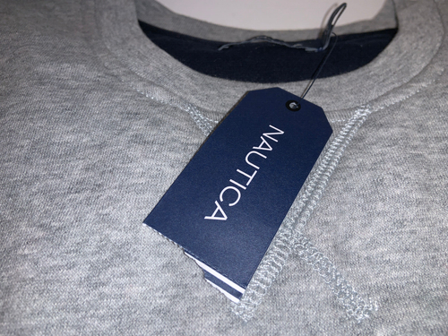 NUEVA SUDADERA GRIS NAUTICA Talla XL con emblema bordado velas velero azul marino. - Imagen 4 de 12