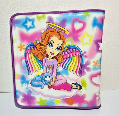 Lisa Frank Angel Zipper 3 Rings Binder Puffy Rare 1990's Vintage Collectible 13" - Picture 3 of 15