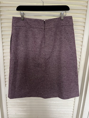 Lands End Pink/Purple Houndstooth Print Skirt Knee length Size 6P Pockets Lined - Picture 3 of 6