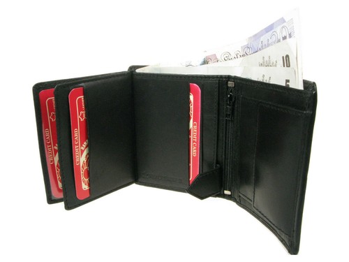 Mens Trifold Leather Wallet 861 - Picture 2 of 3