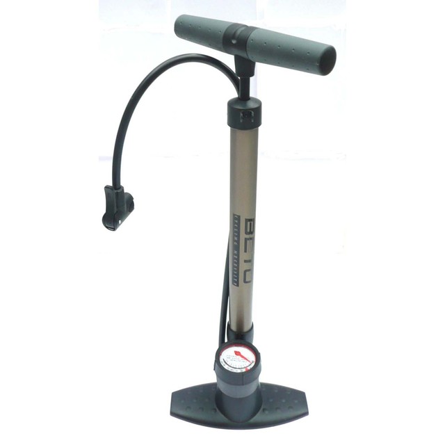 Beto Alloy Bicycle Foot Floor Pump Dual Head With Gauge For Bike