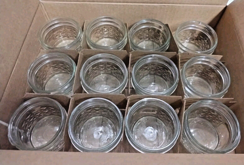 Barattoli e coperchi vintage decorati Kerr per marmellata e gelatina 4 once Astuccio da 12 NOS USA - Foto 3 di 17
