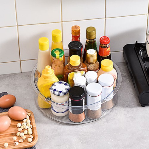 Rotating Organizer Kitchen Spice Tray Condiment Organizer Cabinet Organizer - Picture 8 of 11
