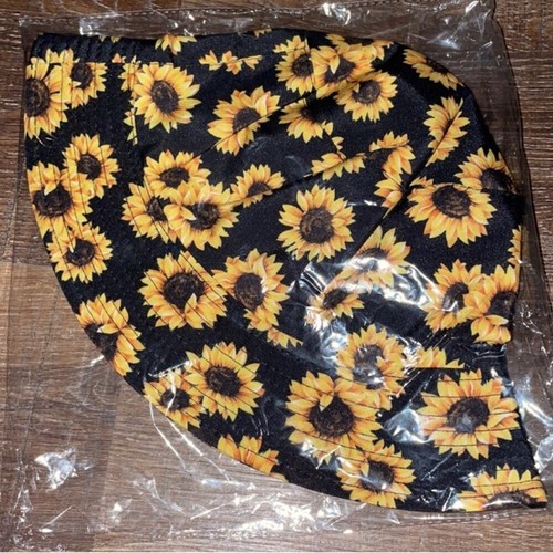 Wendbare Sonnenblumen-Eimermütze - Blumen / auf der anderen Seite schwarz - eigene Größe - Bild 3 von 3