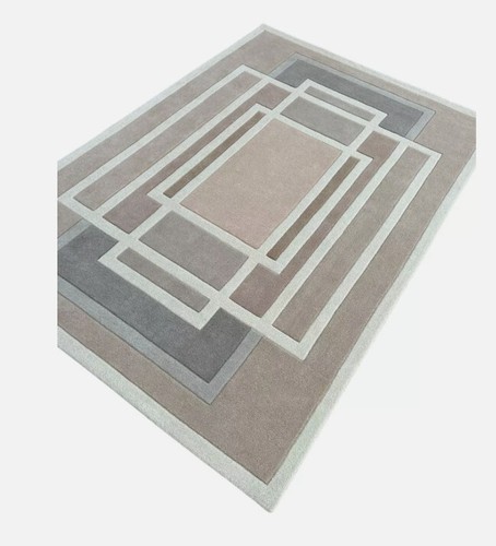 Alfombra de diseño acolchada a mano alfombra geométrica moderna para dormitorio sala de estar - Imagen 5 de 5