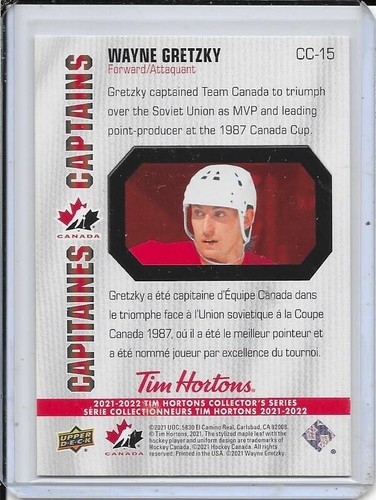 2021-22 Tim Hortons Team Canada Wayne Gretzky Capitanes de Canadá # CC-15 - Imagen 2 de 2