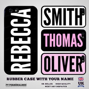personalised custom your name rubber bumper case for apple iphone