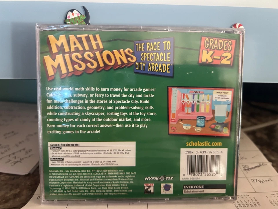 Math Missions: The Race to Spectacle City Arcade (Grades K-2). NEW, SEALED - Image 2 of 2