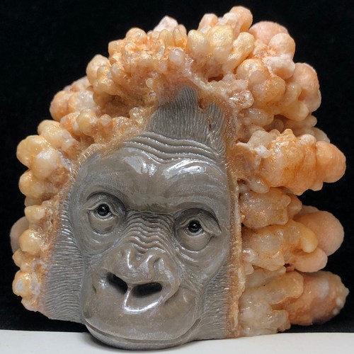 Natural quartz crystal cluster mineral specimens hand-carved Gorilla collection. - Picture 4 of 12