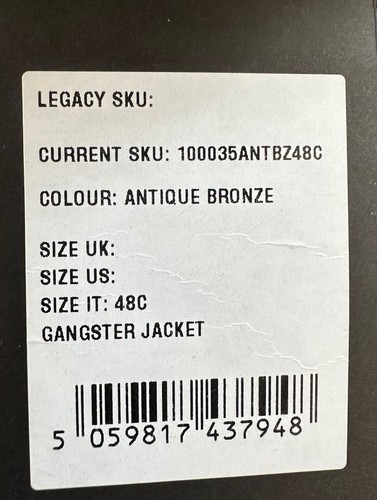 BELSTAFF GANGSTER MOTORCYCLE ANTIQUE BRONZE LEATHER JACKET NWT SZ:M IT48 UK/US38 - Picture 7 of 23