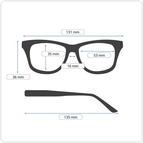 TAKUMI TK963 90 Black Womens Rectangle Full Rim Eyeglasses 53-16-135 B:35 - Picture 13 of 13