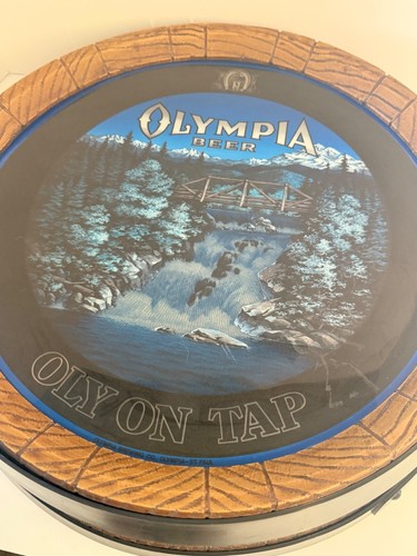 Rarität Variante OLY ON TAP Olympia Bier Bewegung Wasserfall Bar Fass Leuchtschild - Bild 22 von 24