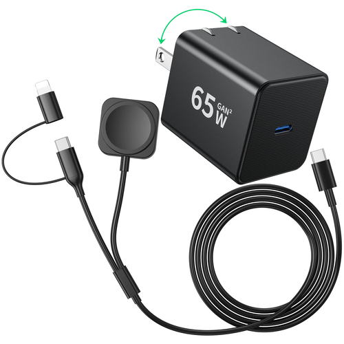 65W PD USB C Charger Block, Travel GaN II Fast Wall Charger Power Adapter - Photo 25 sur 26