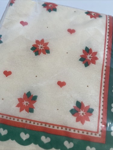 Vintage Hallmark Getränk Servietten Urlaub Weihnachten Weihnachtsstern Herzen Neu aus altem Lagerbestand MCM - Bild 2 von 6