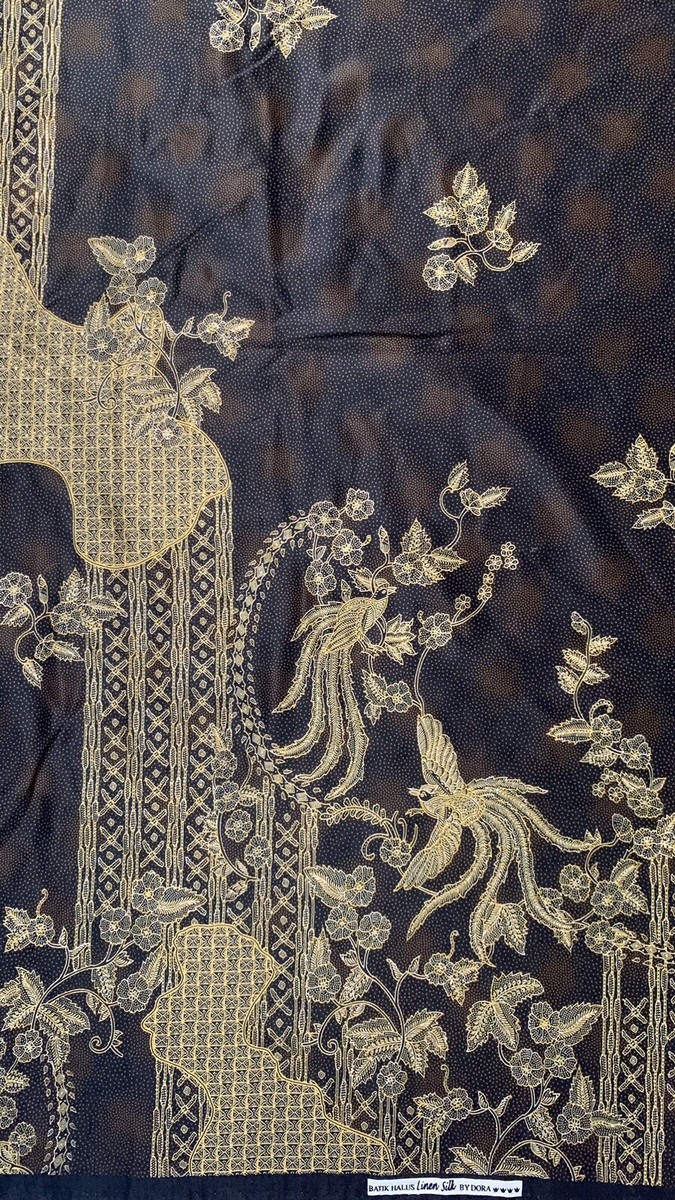Coupon De Soie Vintage – Batik Indien – Ancien Sari Recyclé Parfait Pour Vos Créations Artisanales