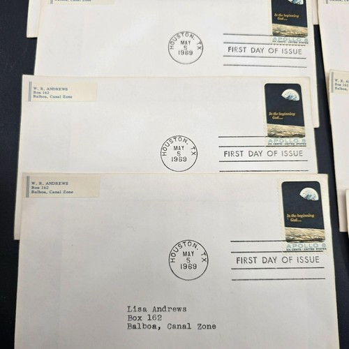 Apollo 8 First Day Of Issue Stamped Envelopes Set Of 10 Vintage 1969 LI3036 - Picture 3 of 9
