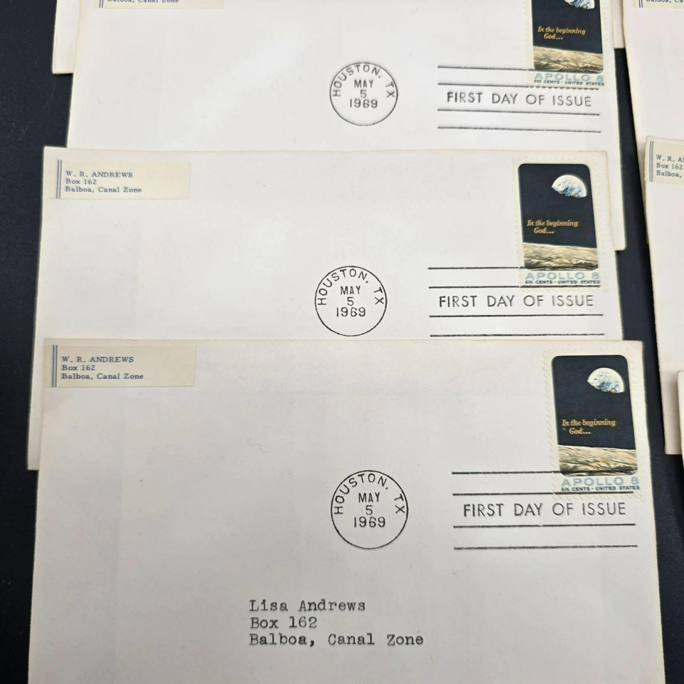 Apollo 8 First Day Of Issue Stamped Envelopes Set Of 10 Vintage 1969 LI3036 - Image 3 of 4