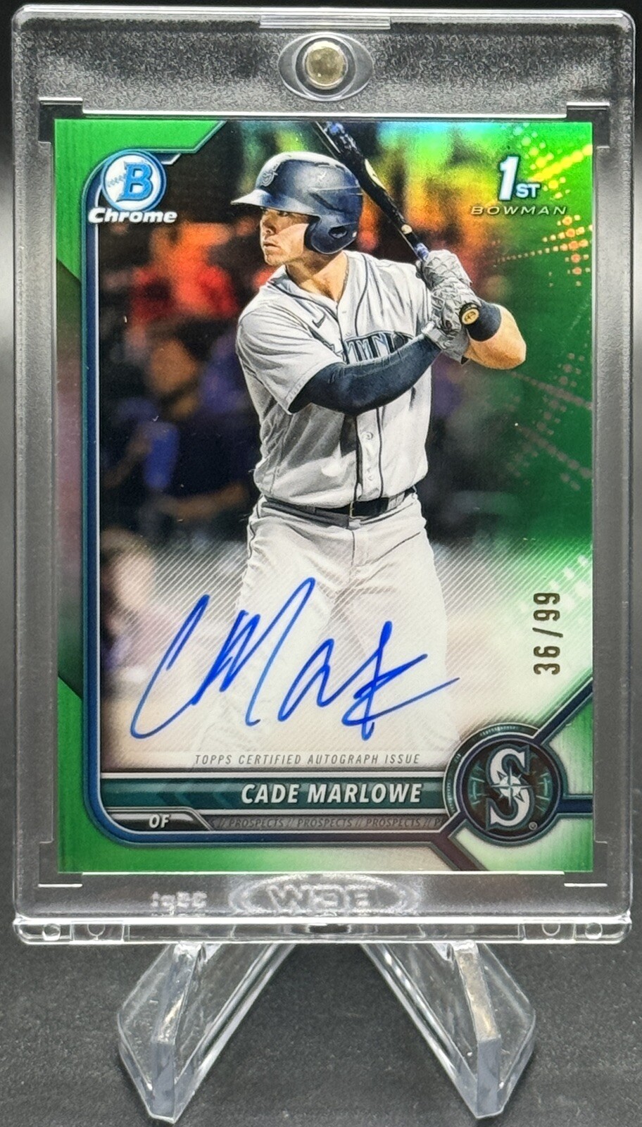 2022 Bowman Chrome CADE MARLOWE 1st Bowman Green Refractor Autograph /99 NM+ MLB