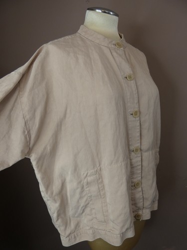 Eileen Fisher Women's XL Tan Tencel Lyocell Linen Button Up Boxy Jacket Top - Picture 6 of 11