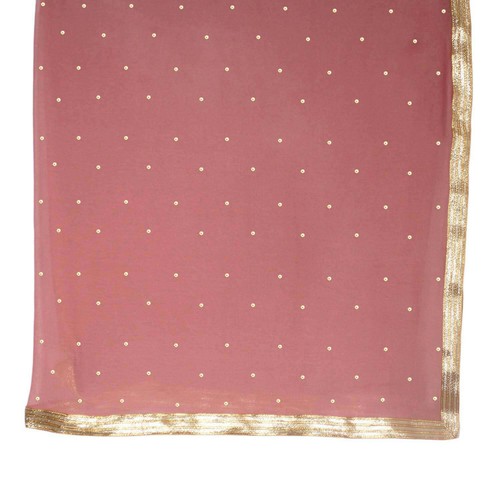 Scarf Dupatta Chunni Golden Lace Beaded Work Semi Chiffon Hijab Party Wear Veil - Picture 21 of 35