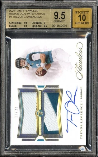 2021 Flawless Trevor Lawrence RC Dual Patch Auto 15/25 BGS 9.5 Gem Mint / 10 #1