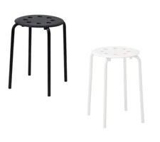 IKEA Stool Marius stackable Kitchen Breakfast Bar Dining Stool  WHITE or BLACK 