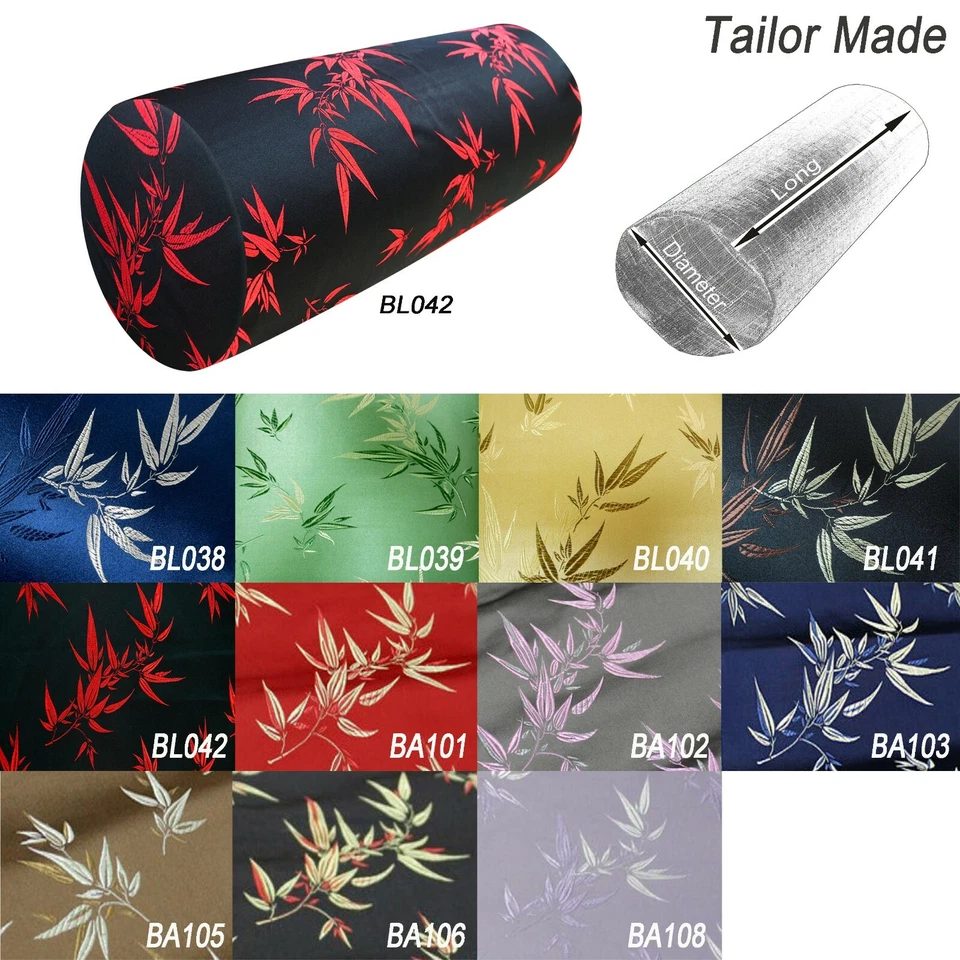 Funda reforzada*Funda de almohada de yoga tubo largo rollo cuello brocado rayón chino*BA1 Foto 2 de 2