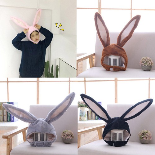 Plush Bunny Ears Cap Adult Silly Hat Costume Rabbit Hat Headwear for Women Girls - Picture 2 of 9